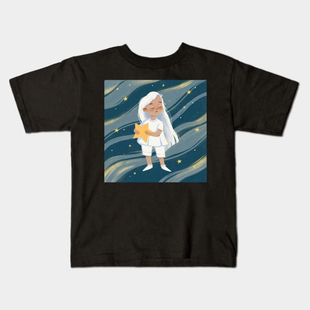 Star girl Kids T-Shirt by dariko art